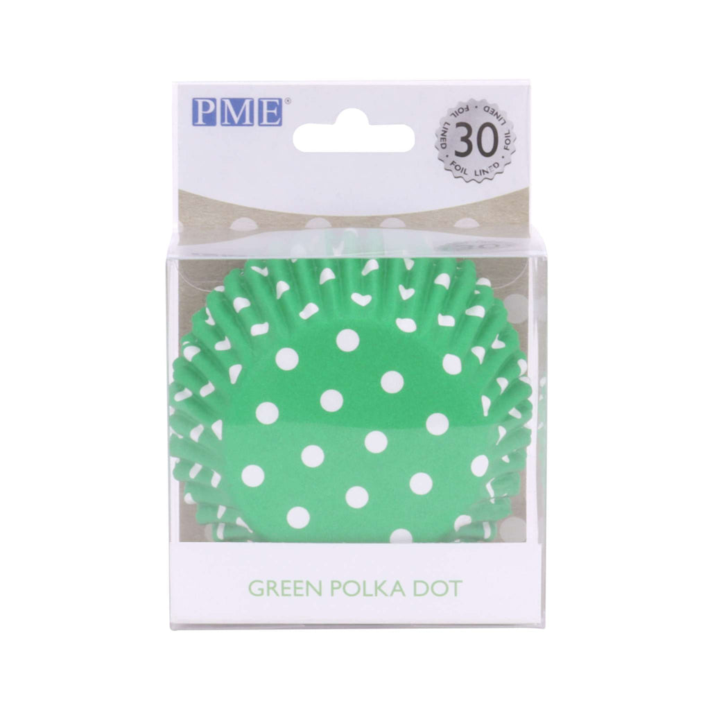 Caissettes à cupcakes doublées de feuille d'aluminium - Pois verts Pk/30