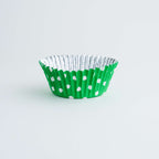 Caissettes à cupcakes doublées de feuille d'aluminium - Pois verts Pk/30