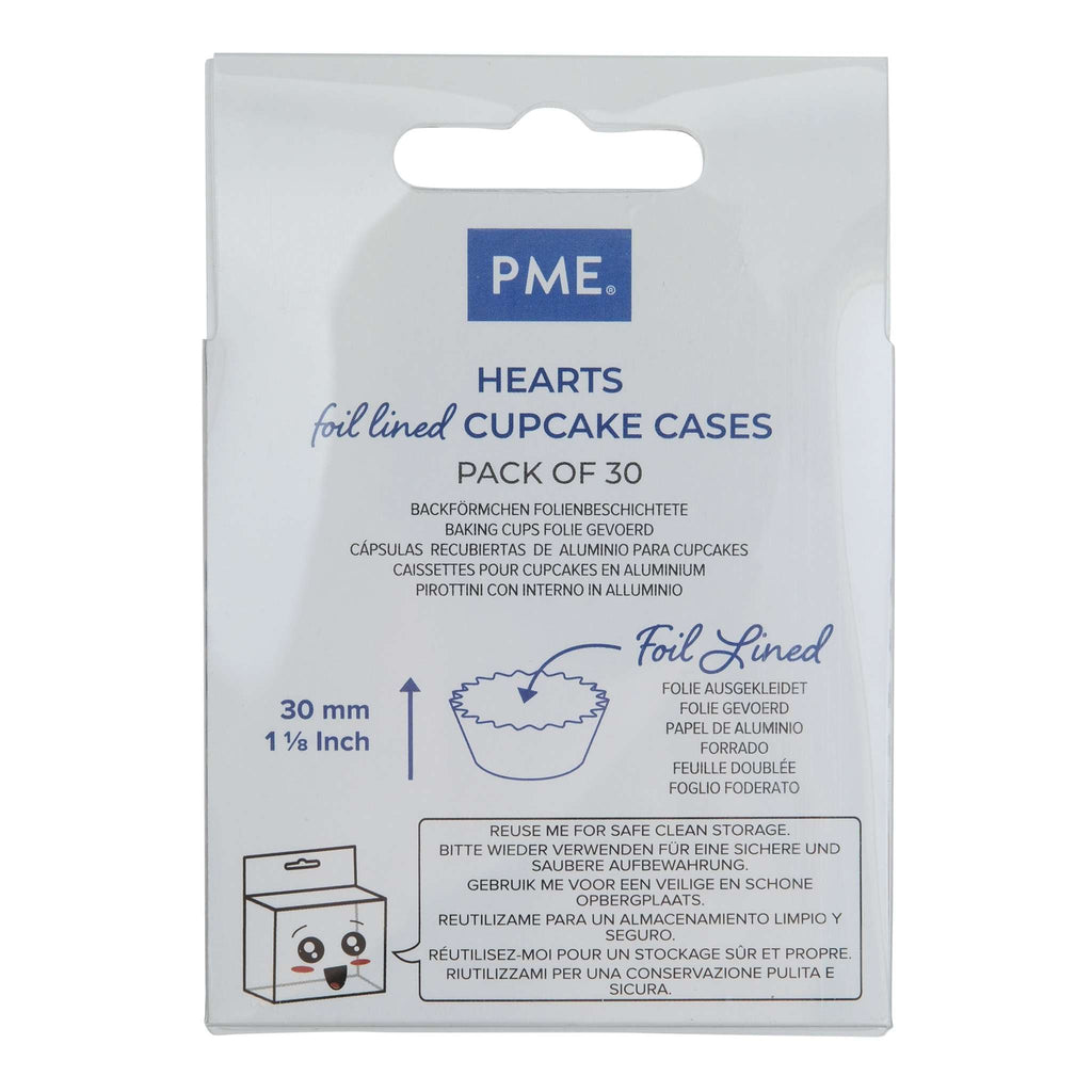 Hearts Foil Lined Cupcake Cases Pk/30