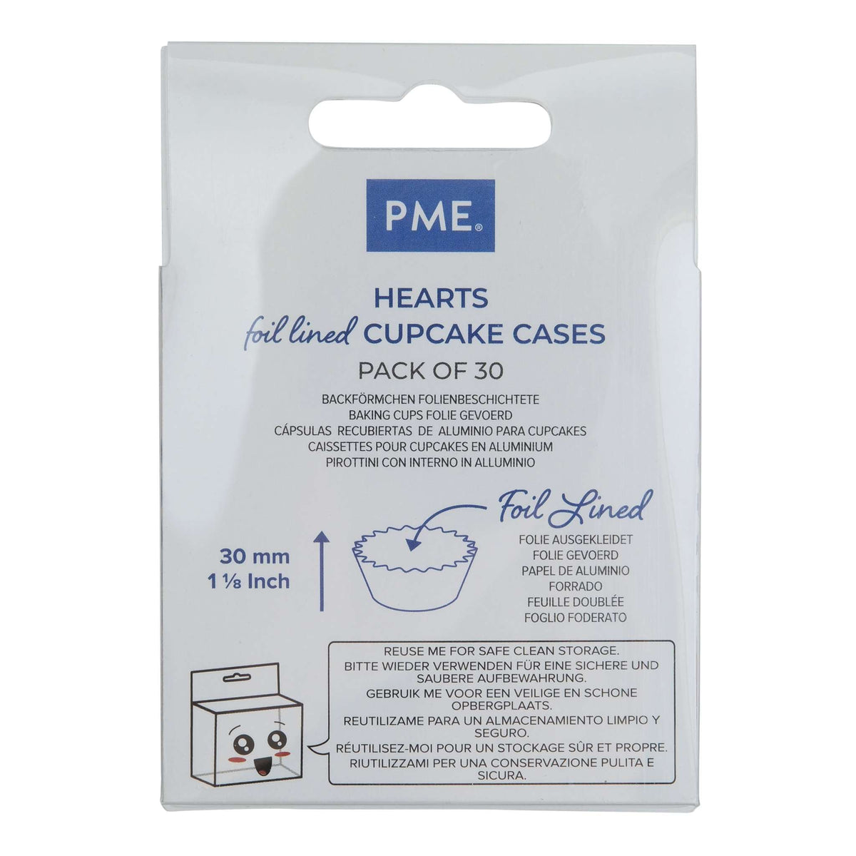 Hearts Foil Lined Cupcake Cases Pk/30