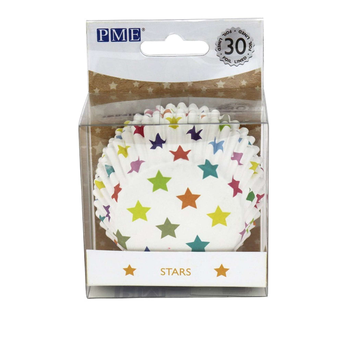 Caissettes à cupcakes doublées de feuille d'aluminium - Étoiles Pk/30