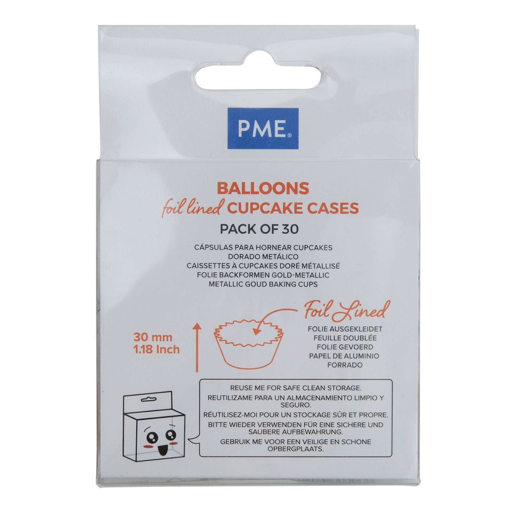 Balloons Foil Lined Cupcake Cases Pk/30