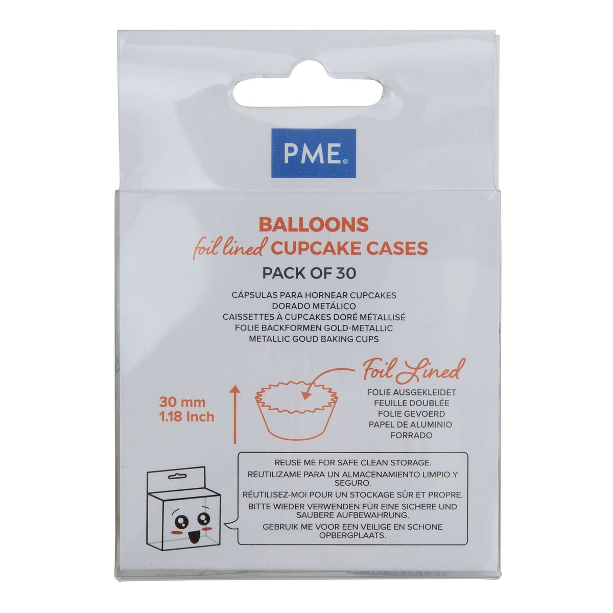 Balloons Foil Lined Cupcake Cases Pk/30
