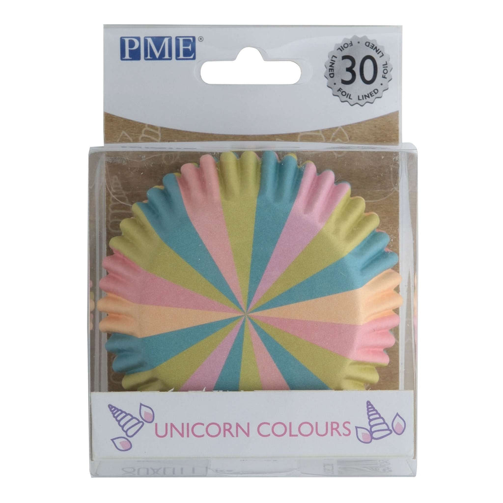 Unicorn Colours Foil Lined Cupcake Cases Pk/30