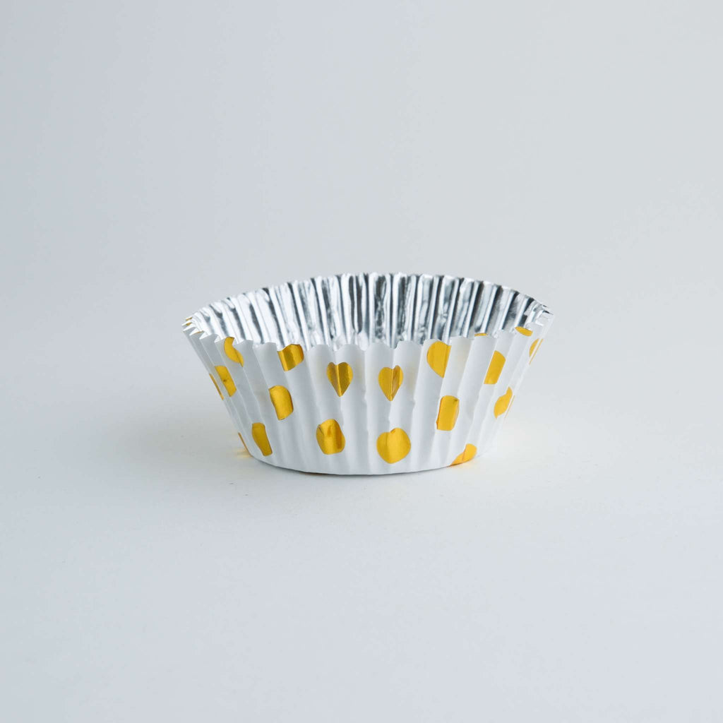 Cupcake-Förmchen folienbeschichtet - Goldfolien-Punkte 30er Pack