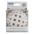 Rose Gold Polka Dot Foil Lined Cupcake Cases Pk/30