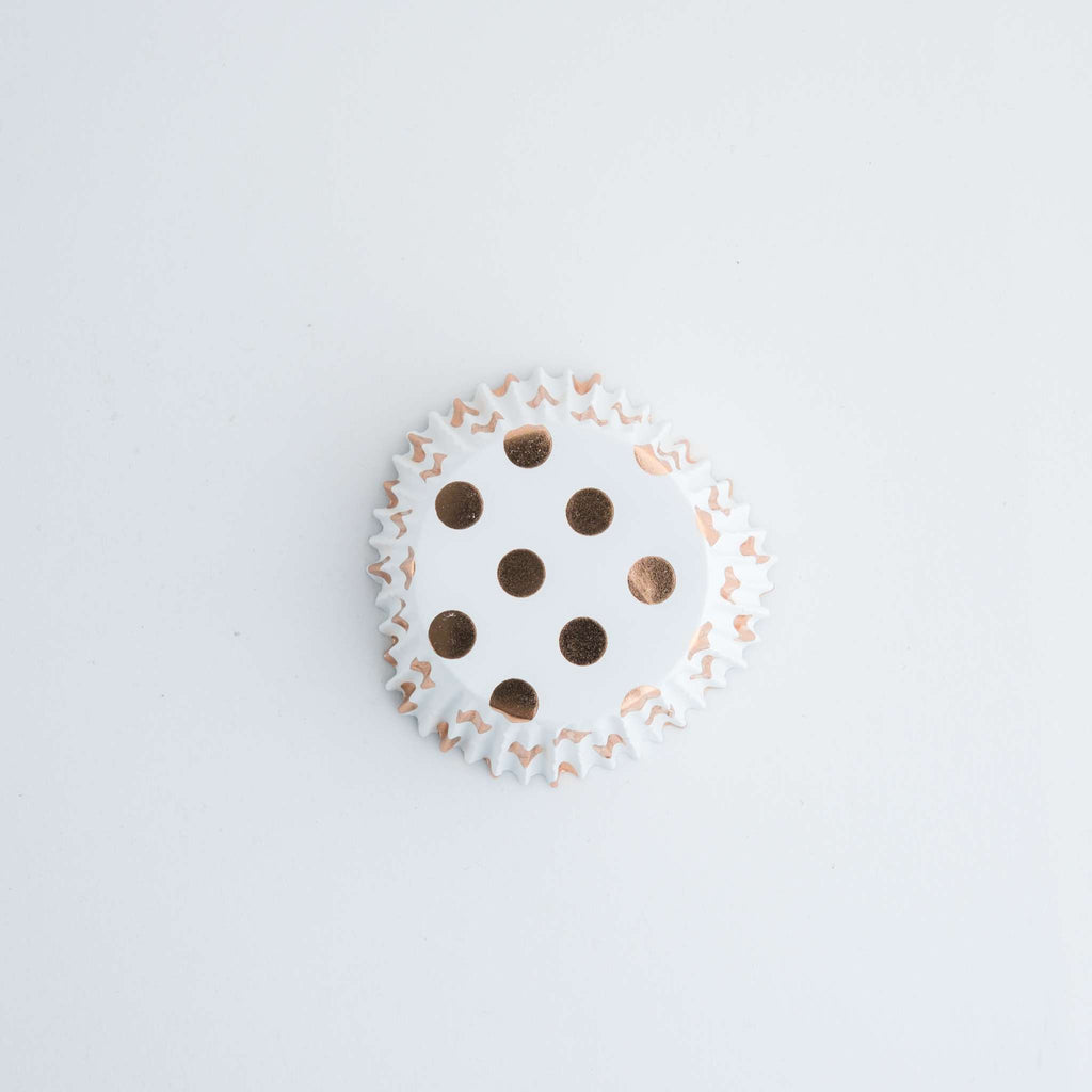 Rose Gold Polka Dot Foil Lined Cupcake Cases Pk/30