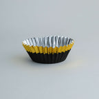 Black With Gold Trim Foil Lined Cupcake Cases Pk/30