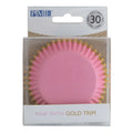 Cupcake-Förmchen folienbeschichtet - Schwarz mit Goldfolienrand 30er Pack