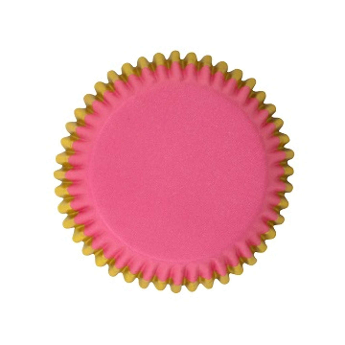 Caissettes à cupcakes doublées de feuille d'aluminium - Pêche avec bordure dorée Pk/30