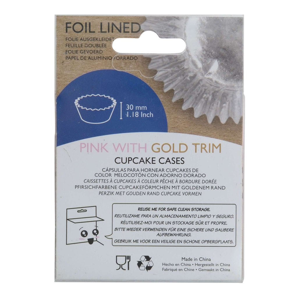 Cupcake-Förmchen folienbeschichtet - Schwarz mit Goldfolienrand 30er Pack