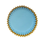 Blue With Gold Trim Foil Lined Cupcake Cases Pk/30