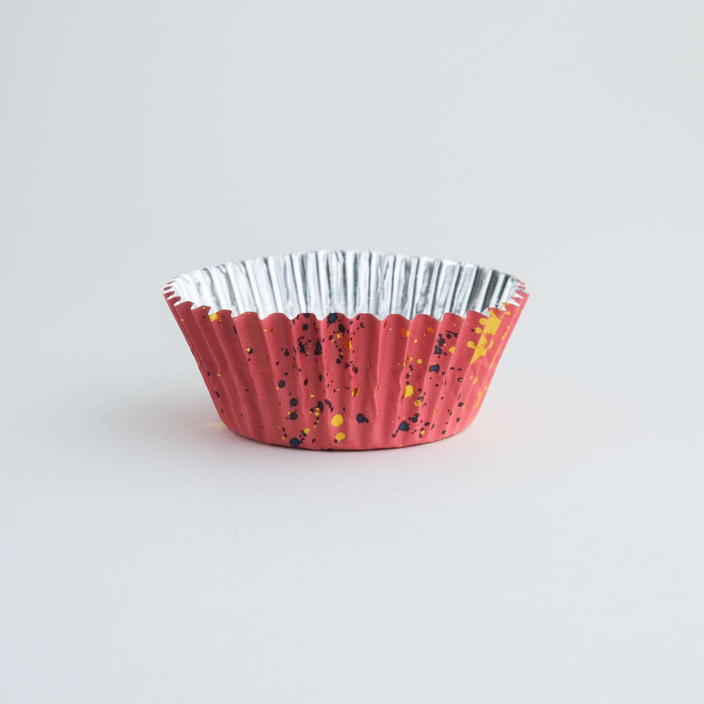Caissettes à Cupcakes Doublées de Feuille - Rose & Paillettes Dorées (pack de 30)