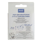 Caissettes à Cupcakes Doublées de Feuille - Rose & Paillettes Dorées (pack de 30)