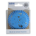 Cápsulas de Cupcakes con Forro de Papel Aluminio - Azul y Destellos Dorados Pk/30