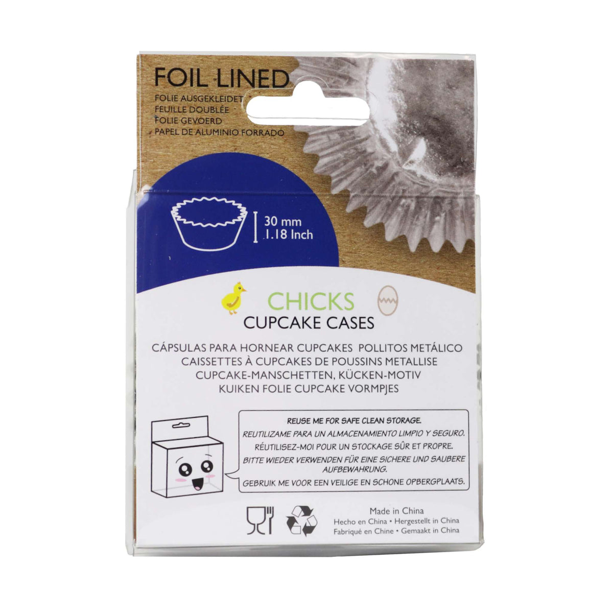 Chicks Foil Lined Cupcake Cases Pk/30