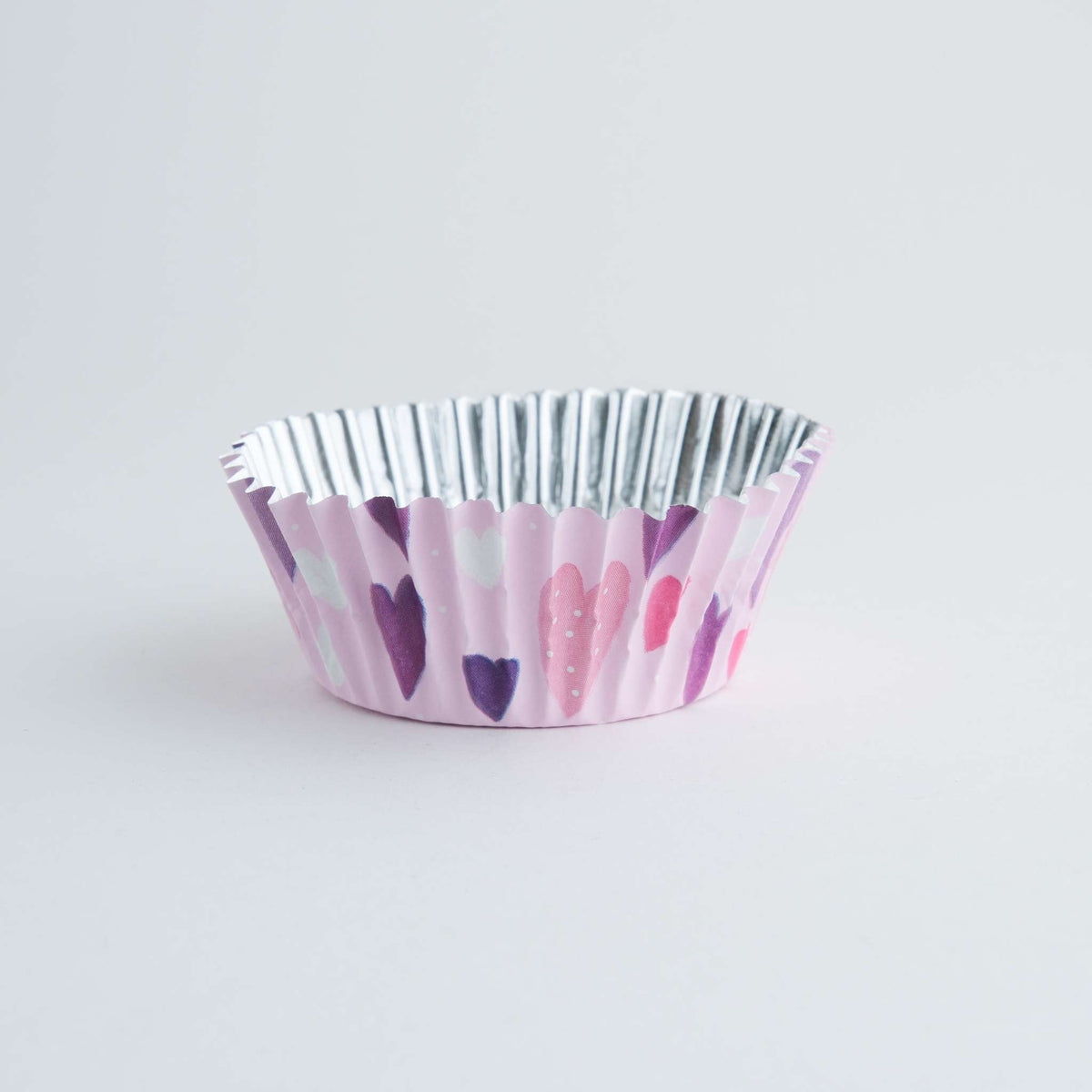 Cápsulas para cupcakes Forradas de Aluminio (Set de 30), Corazones rosas de amor