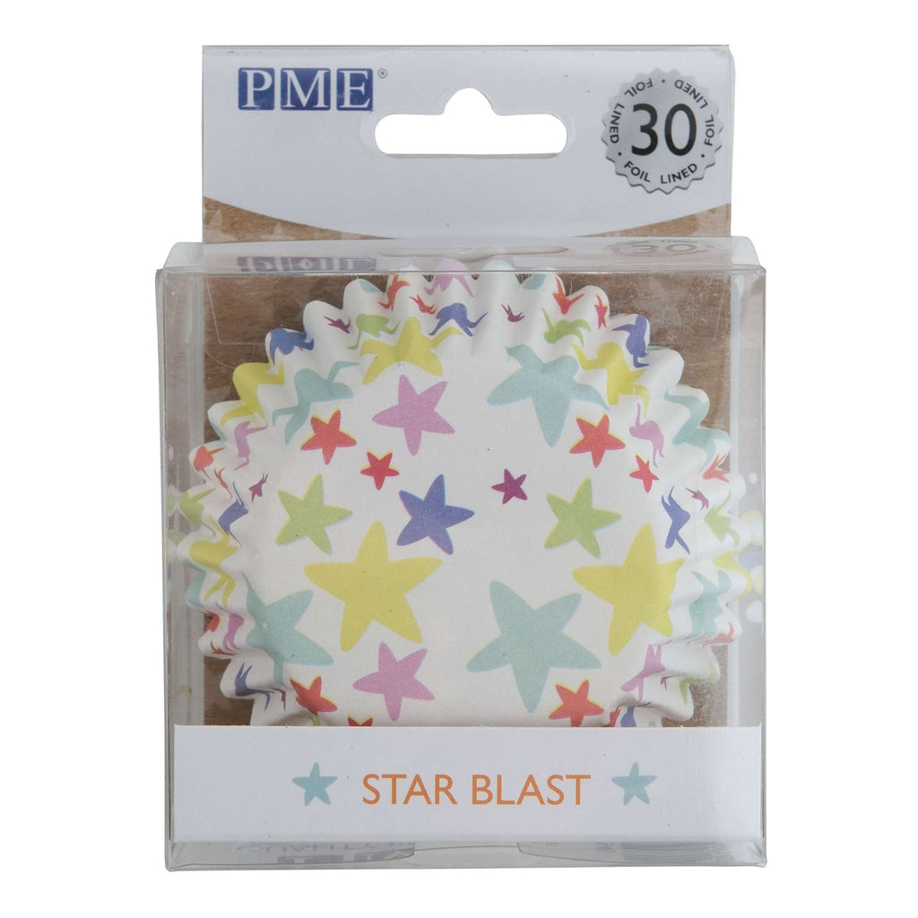 Caissettes à Cupcakes Doublées de Feuille - Explosion d'Étoiles (pack de 30)