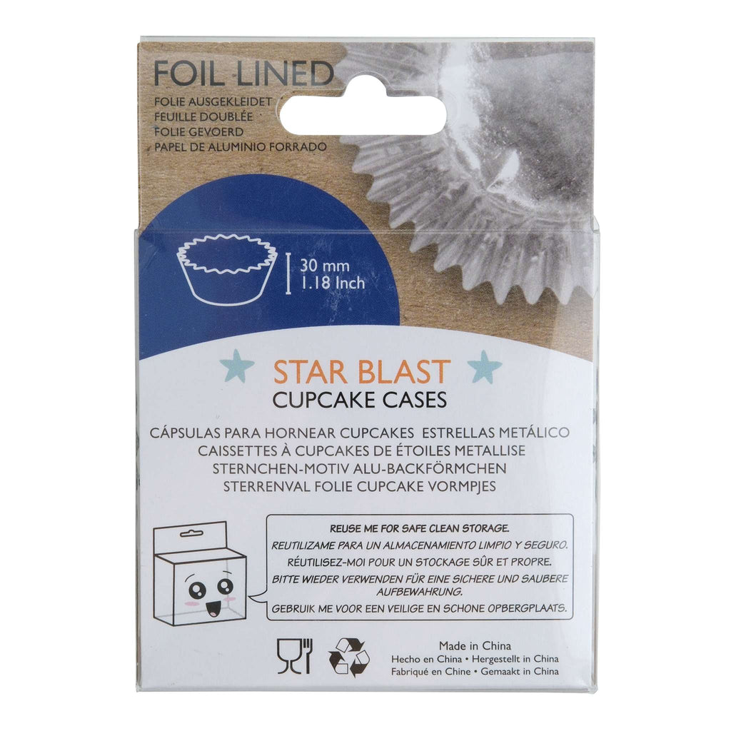 Caissettes à Cupcakes Doublées de Feuille - Explosion d'Étoiles (pack de 30)