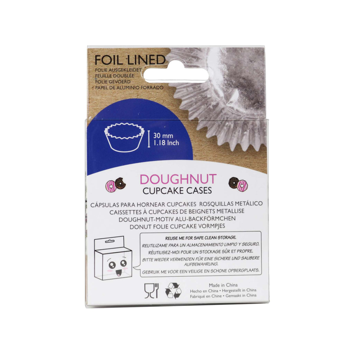Caissettes à Cupcakes Doublées de Papier Aluminium - Donuts (pack de 30)