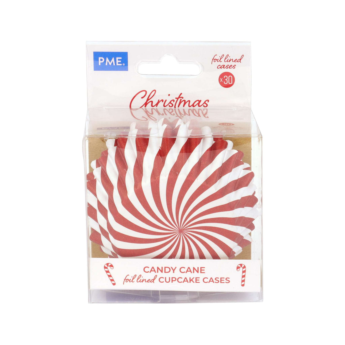 Candy Cane Foil Lined Cupcake Cases Pk/30