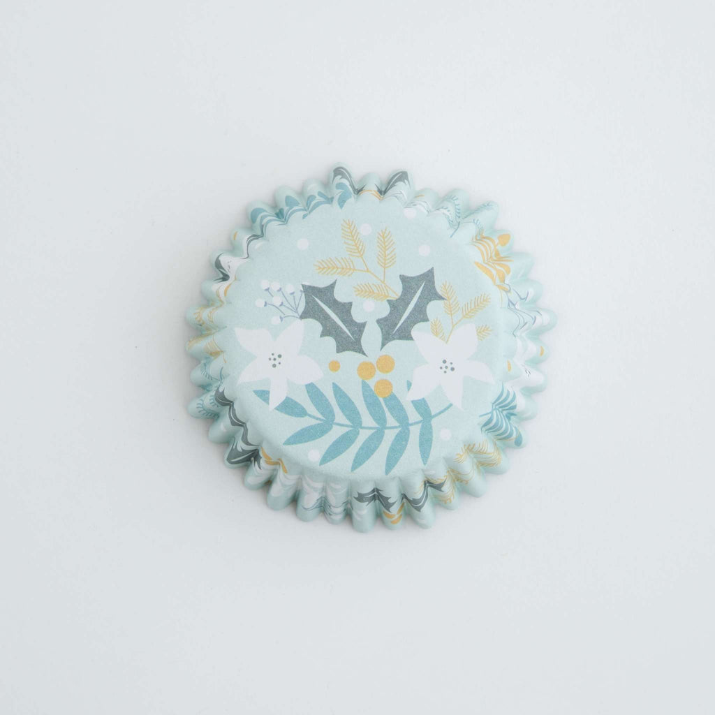 Noël Caissettes à cupcakes en Aluminium - Fêtes Florales (30 pièces)