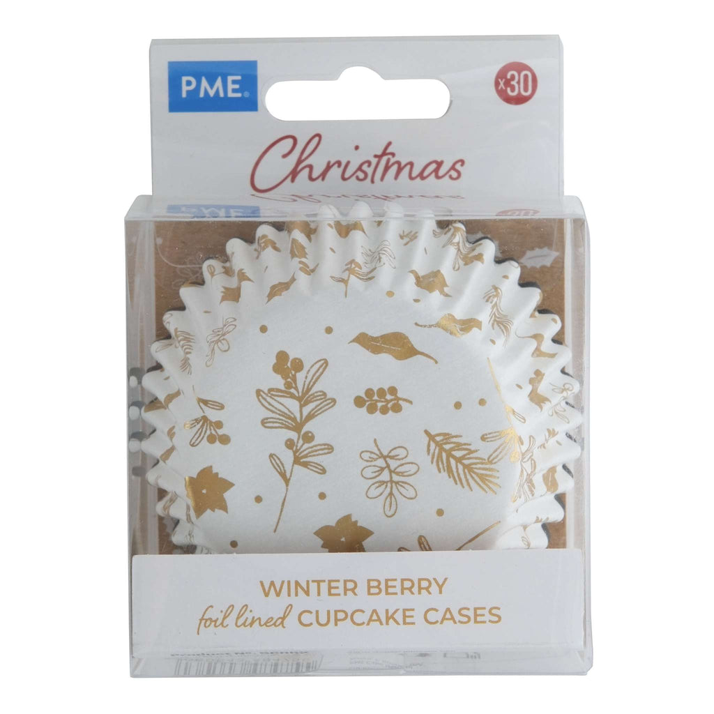Noël Caissettes à cupcakes en Aluminium - Baies d'hiver (30 pièces)
