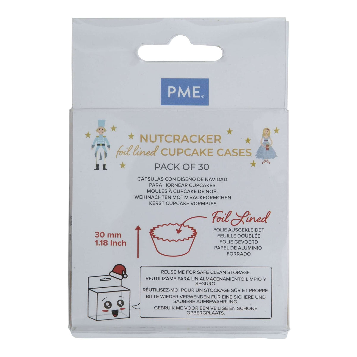 Weihnachtliche folienbeschichtete Cupcake-Förmchen - Nussknacker (30 Stück)