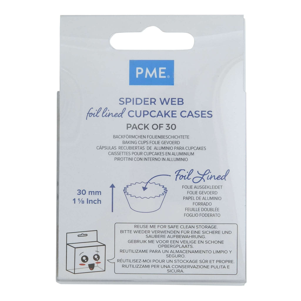 Spider Web Foil Lined Cupcake Cases Pk/30