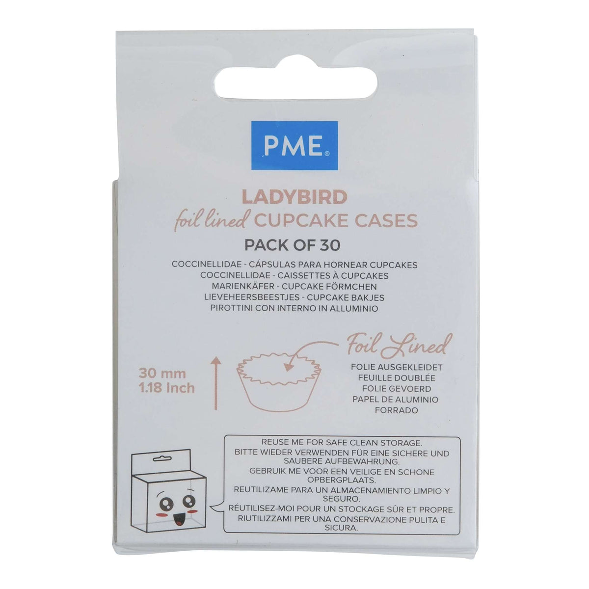 Caissettes à cupcakes doublées de papier d'aluminium - Coccinelle Pk/30