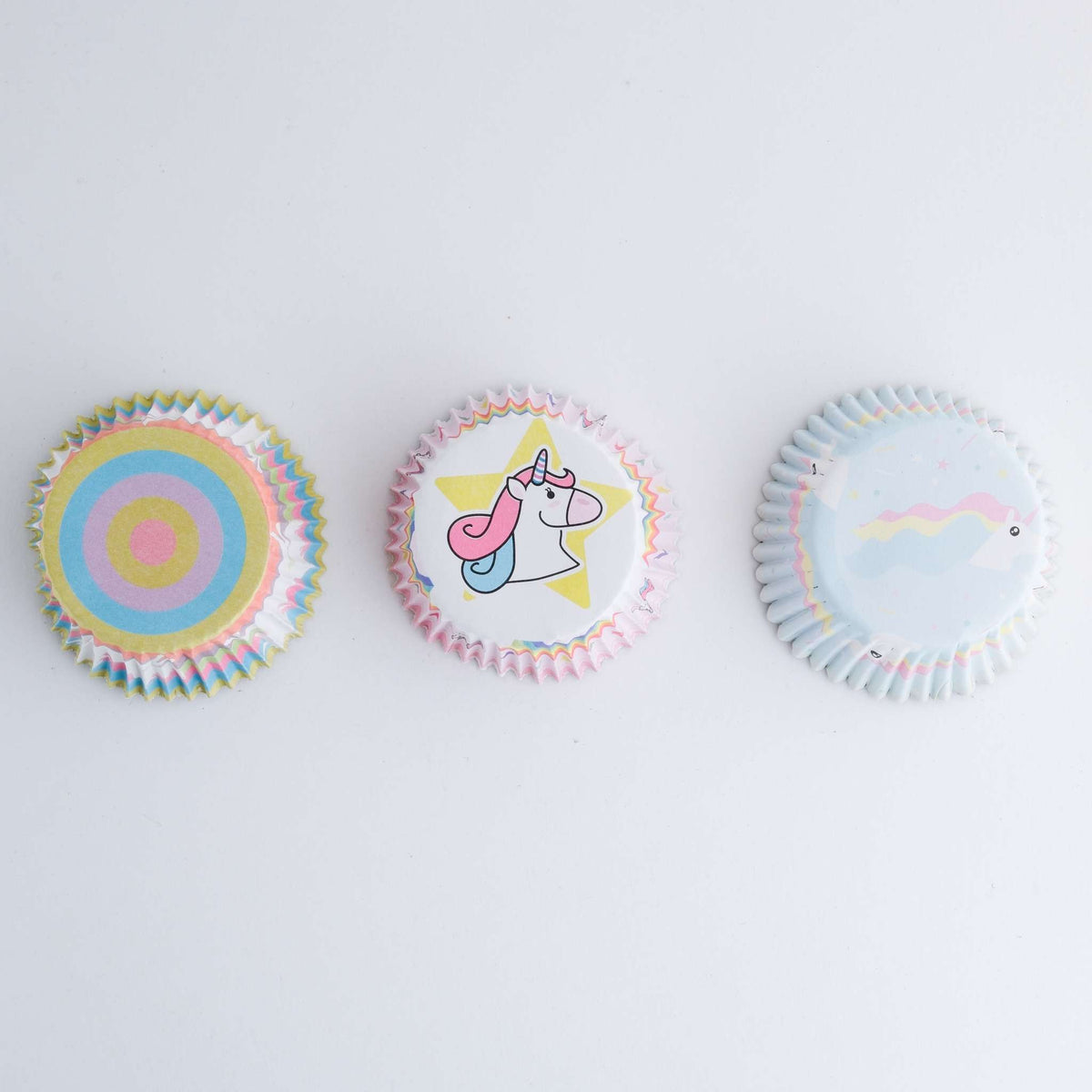 Caissettes à cupcakes doublées de feuille d'aluminium - Set de 3 licornes, Pk/60