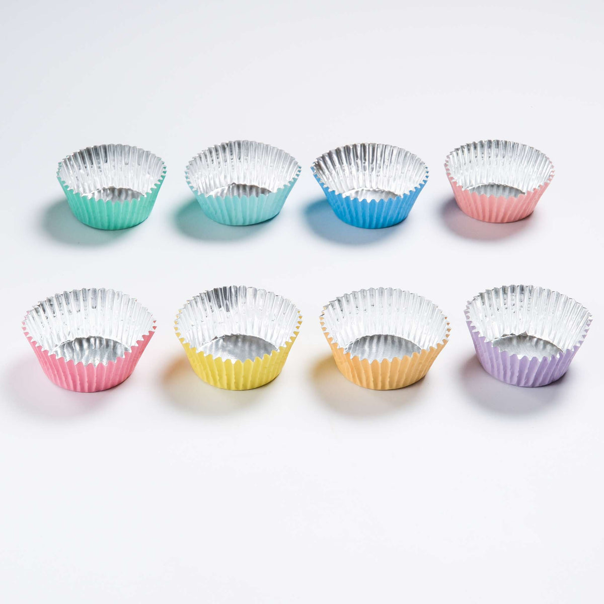 Caissettes à cupcakes doublées de feuille d'aluminium - Pastel Pk/100