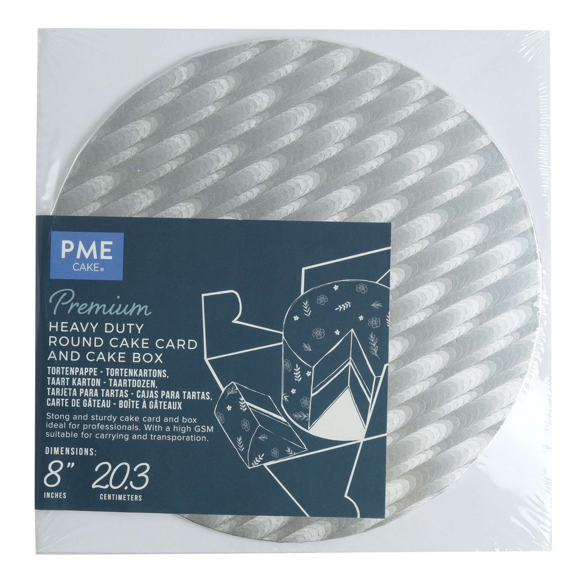 Runde Kuchenkarte und Kuchenbox (203mm / 8")