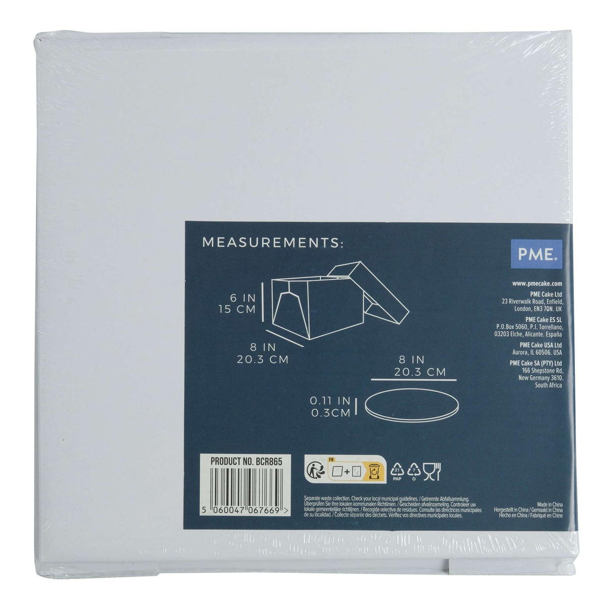 Runde Kuchenkarte und Kuchenbox (203mm / 8")