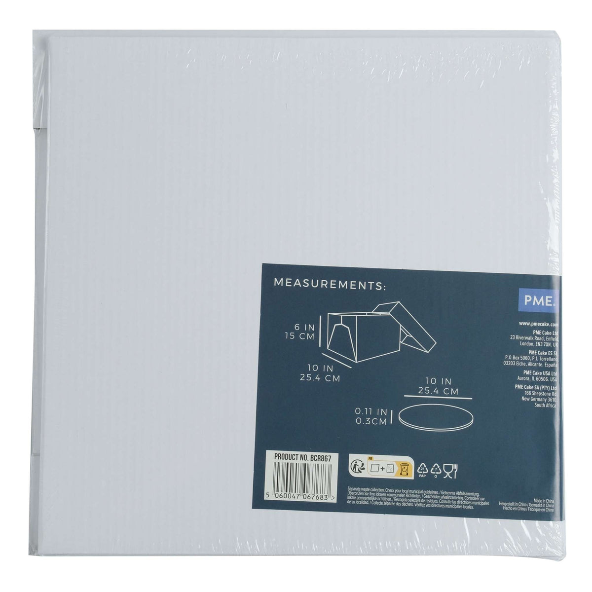 Runde Kuchenkarte und Kuchenbox (254mm / 10")
