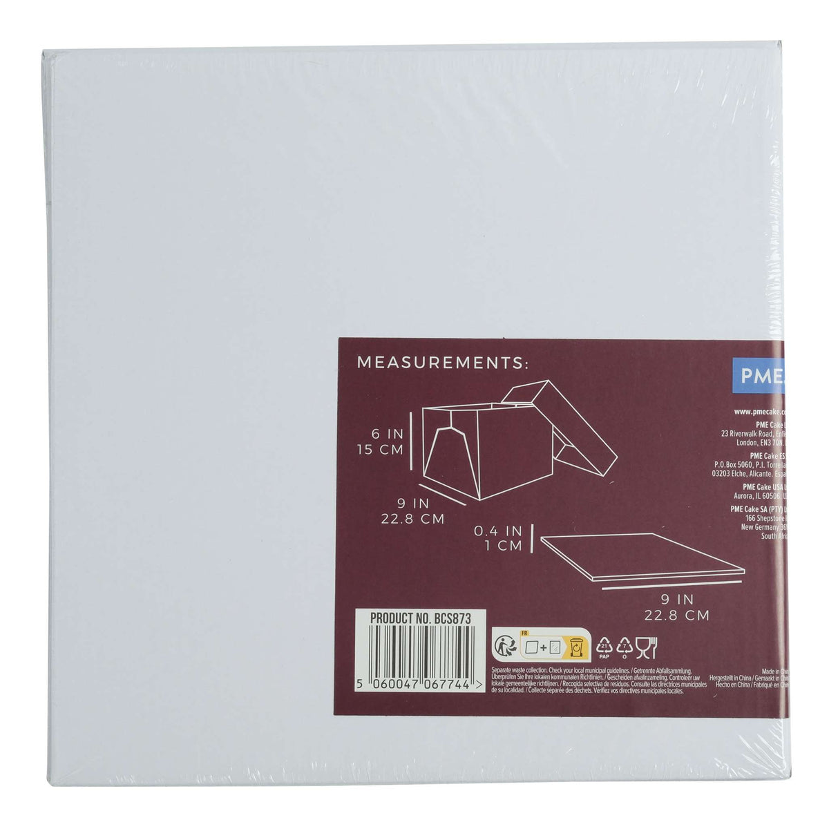 Quadratische Karte und Kuchenbox (228mm / 9")