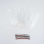 Sacs pour sucettes avec attaches argentées Pk/25 (152 x 95mm / 6 x 3.75")