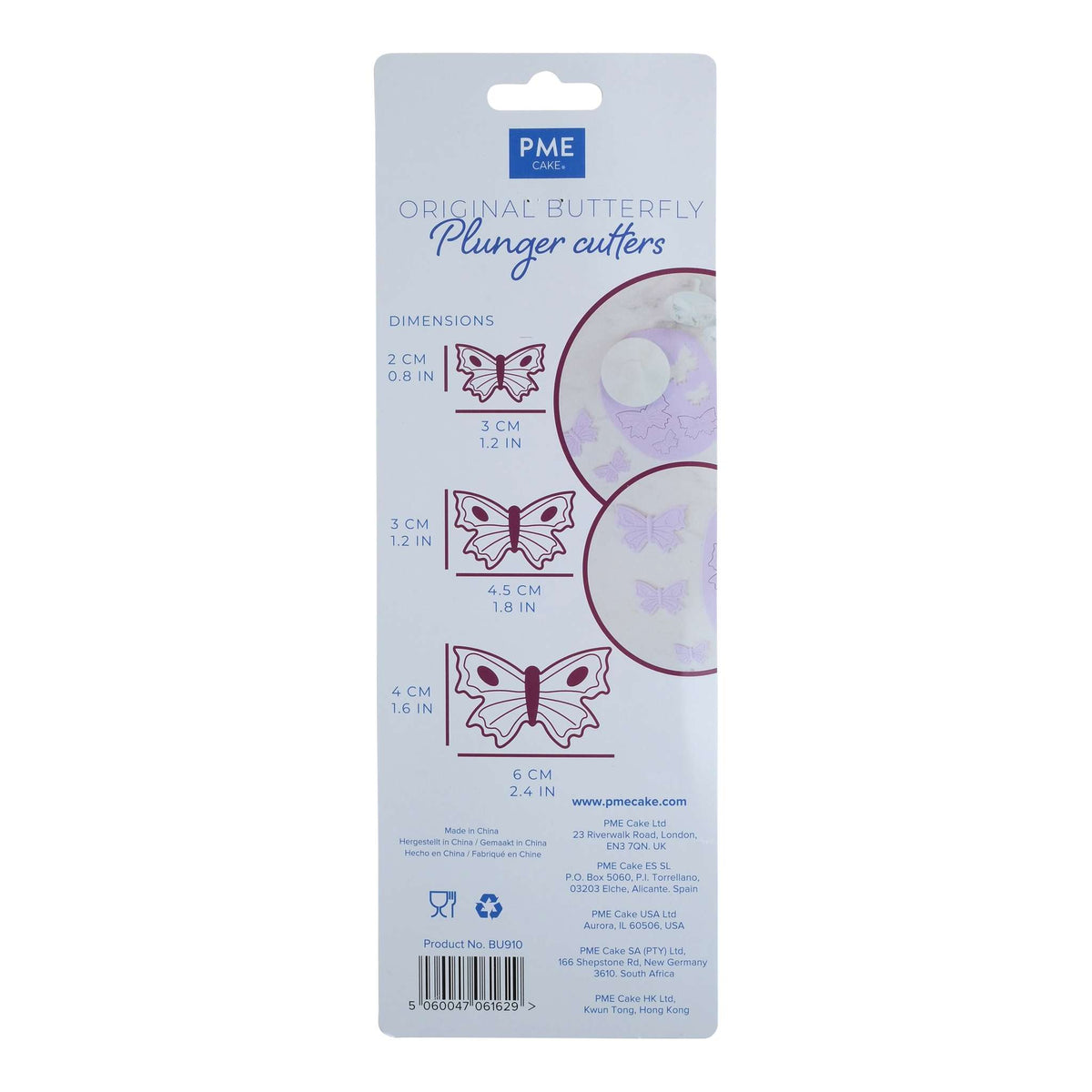 Novelty Plunger Cutter - Schmetterlings-Set mit S/M/L (3 Stück)