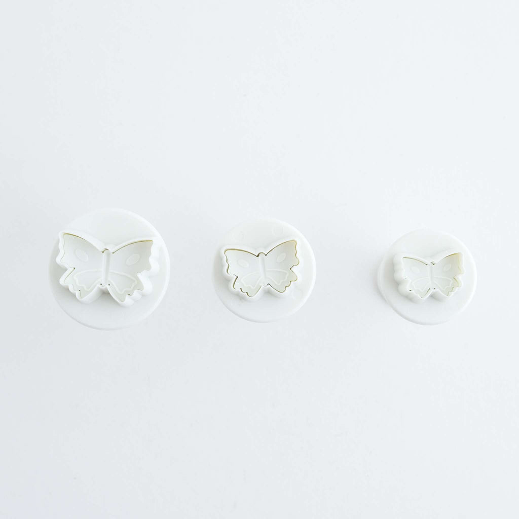 Veined Mini Butterfly Fondant Plunger Cutters Set Of 3