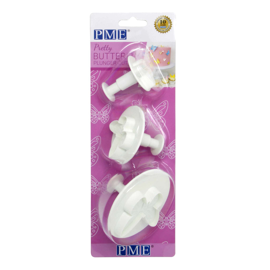 Hübsche Schmetterlings-Plunger-Ausstecher - Set aus 3 Stück