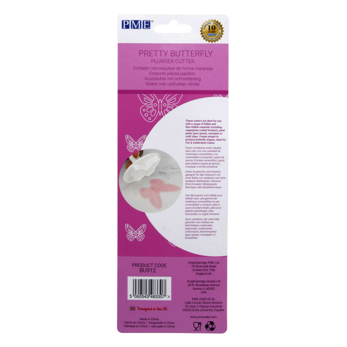 Pretty Butterfly Fondant Plunger Cutters Set Of 3