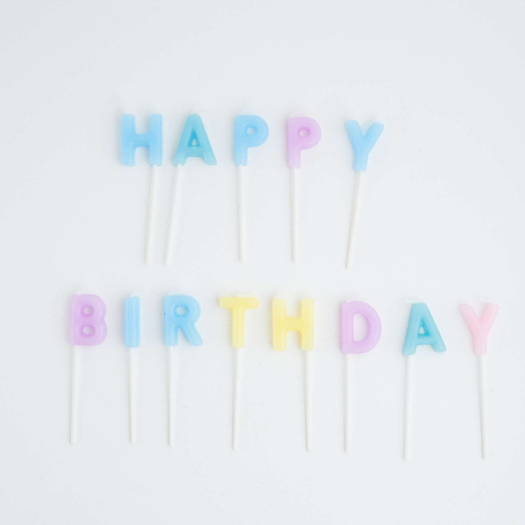 Kerzen - Happy Birthday Pastell Set von 13 (24mm / 0.9")
