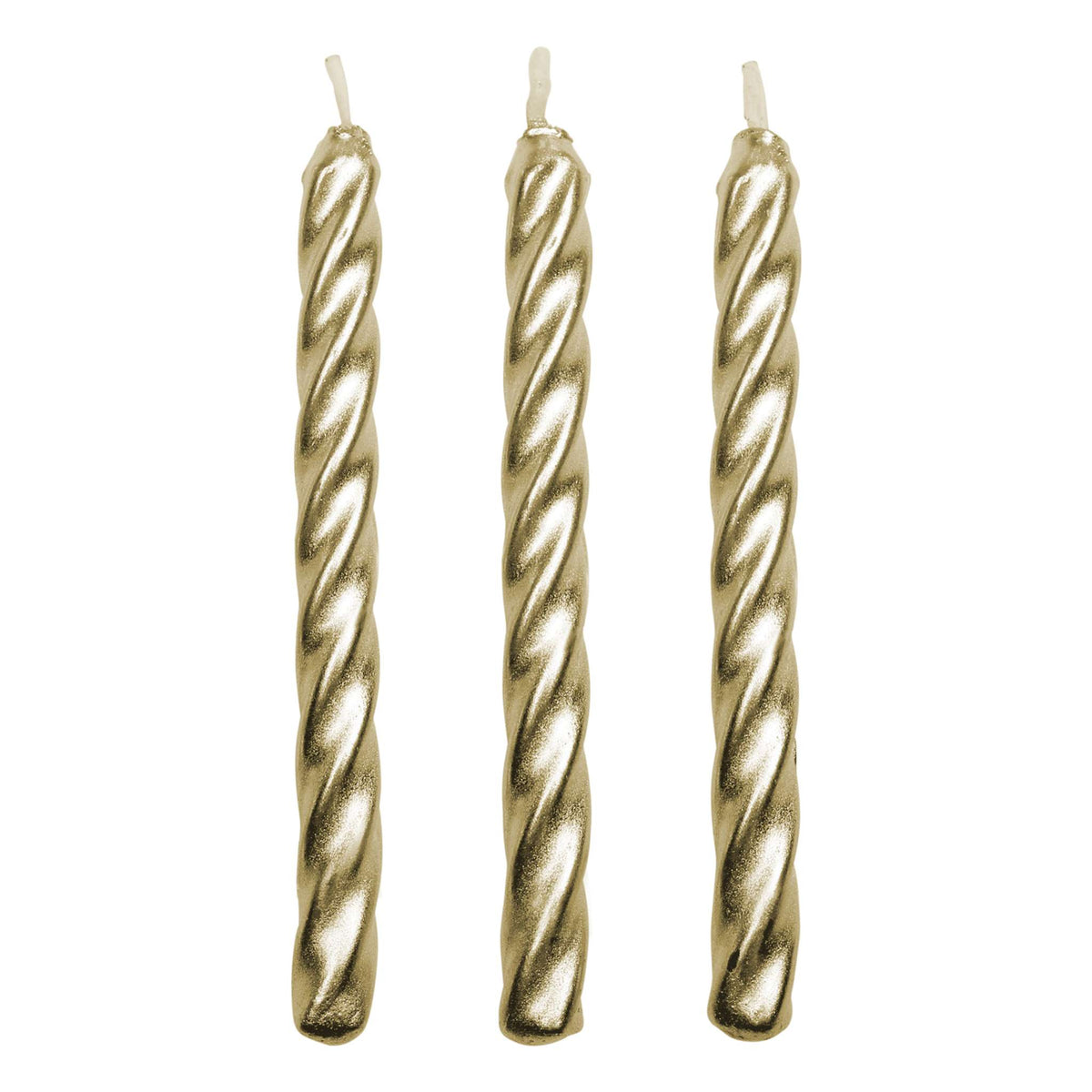 Gold Twist Candles Set Of 10