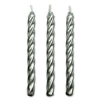 Kerzen - Silberner Dreh mit Haltern Pk/10 (62mm / 2.4")