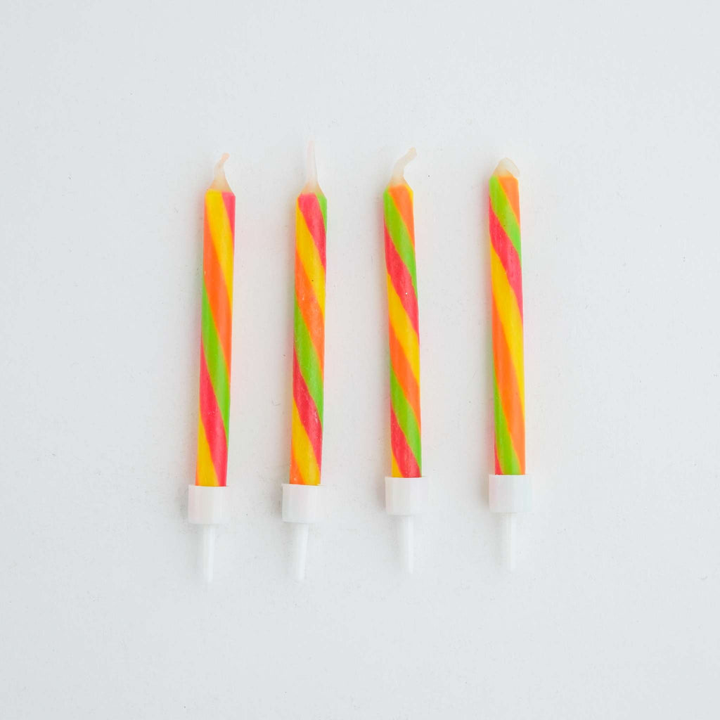 Candy Stripes Twist Candles W/ Holders Pk/10