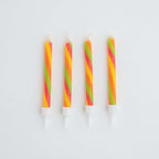 Candy Stripes Twist Candles W/ Holders Pk/10