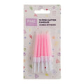 Velas de Color Rosa con Purpurina, Paquete de 10