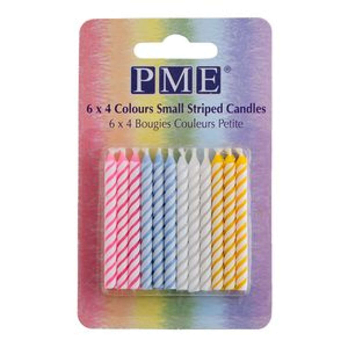 Small Striped Candles Set Of 24