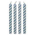 Kaarsen - Blauw Medium Gestreept Pk/24 (59mm / 2.3")