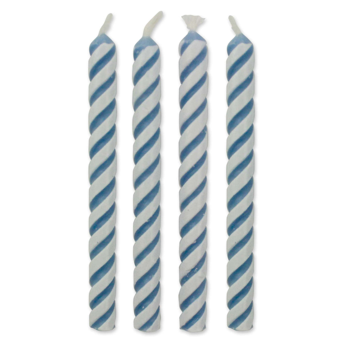 Bougies - Lot de 24 à rayures moyennes bleues (59mm / 2,3 po)